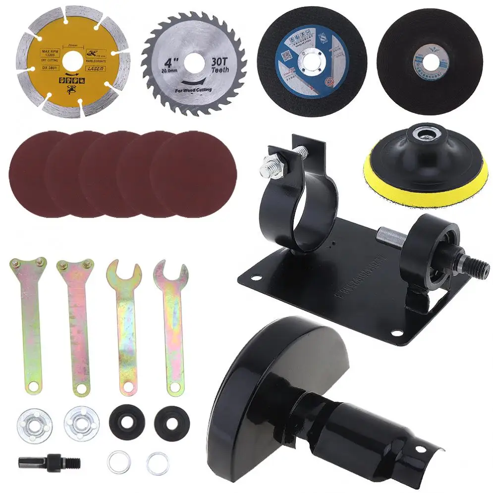 melhor 17 pçs set 13mm Furadeira Elétrica de Corte Ferramenta Acessórios Assento de Conversão com a Roda de Moagem para Moagem Corte De Telha