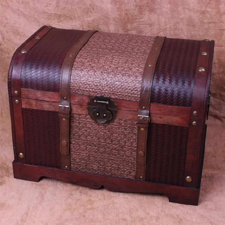 

50cm Antique vintage three-piece storage box storage vault window display props props shooting