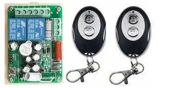 

New AC220V 2CH Wireless Remote Control Switch System 1*Receiver + 2 *ellipse shape Transmitters for Appliances Gate Garage Door
