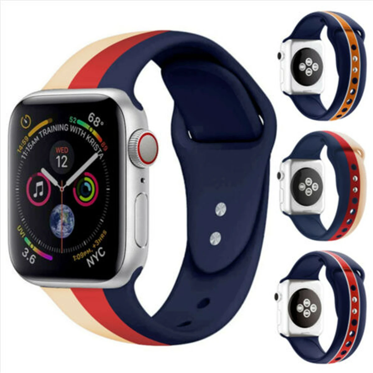 iWatch Strap Silicone Sport Band 38/42mm 40/44mm For Apple Watch Series 4 3 2 1 | Электроника