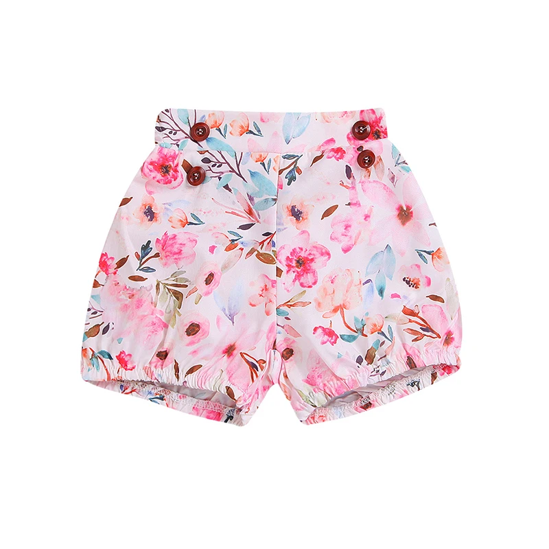 

Dollplus 2019 New Toddler Baby Short Pants for Girl Summer Casual Shorts Elastic High Waist Floral Print Short Pant Outfit 6-24M