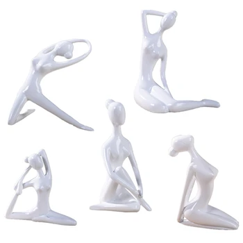 

Home Decoration Accessories 11 Style Resin Girl Yoga Figurines Abstract Black Woman Model Modern Miniatures For Office Vintage