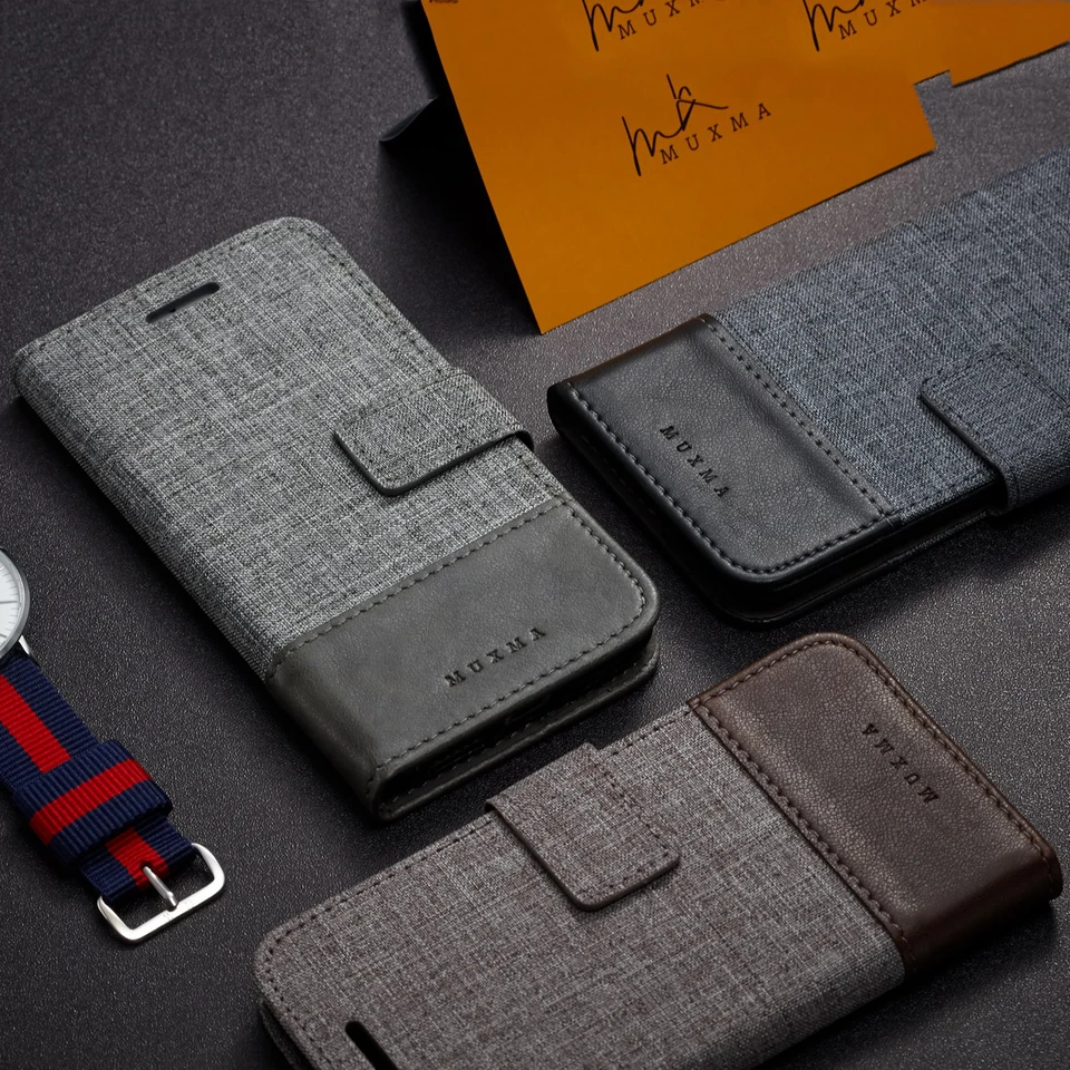 

For Samsung Galaxy S10 Plus S10E S9 S8 S7 Edge Note 9 8 Cover Denim Cloth + Leather Case Wallet Cover For J3 J5 J7 2016 2017