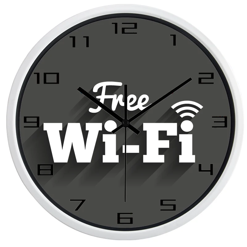 Креативные модные настенные часы для магазина с бесплатным Wi Fi современные