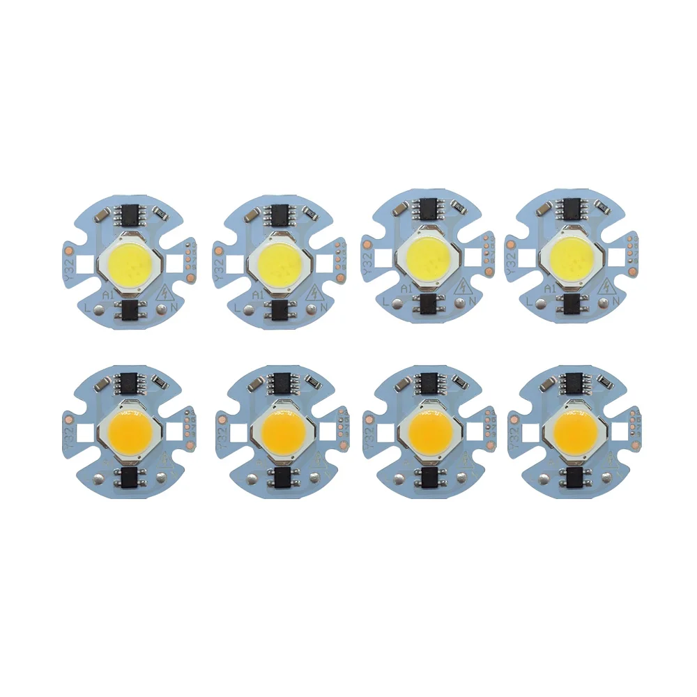 

10PCS/LOT LED COB Chip 12W 9W 7W 5W 3W 220V Input Smart IC Driver light beads Fit For DIY White WarmWhite Spotlight Floodlight