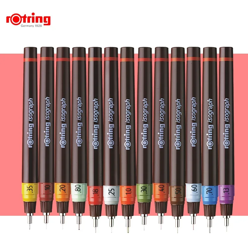 Rotring пористая ручка изограф заправленные чернила ручка для рисования 0,1 мм-1,0 мм Игла крюк линия ручка 1 шт