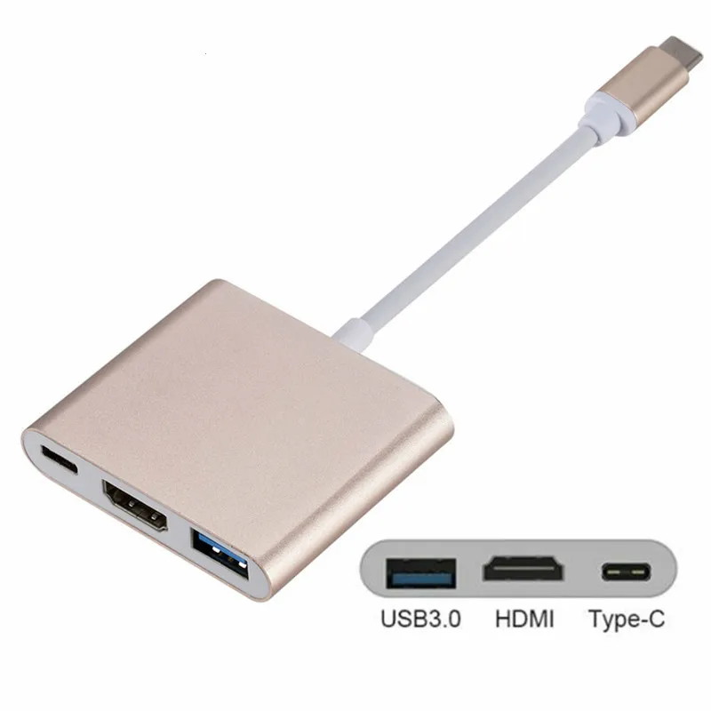 

USB-C To HDMI Cable Converter 3 in 1 Type C Switch To HDMI 4K Cable Adapter 1080P for Samsung Huawei Usb 3.1 Thunderbolt 3
