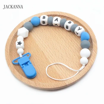

Personalise Name Baby Pacifier Chain Safe Teething Chain Baby Teether Eco-friendly Funny Pacifier Clips Holder Chain BPA Free