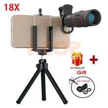 HD 18x телефото зум Оптические стёкла Макро Рыбий Широкий формат объектив для iPhone Xiaomi Samsung сотовый телефон Lentes комплект с зажимом штатив