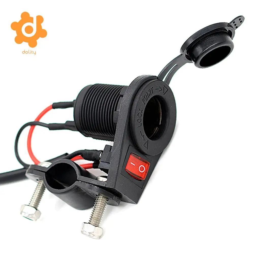 Universal Motorcycle Car Cigarette Lighter Power Socket with On Off Switch
