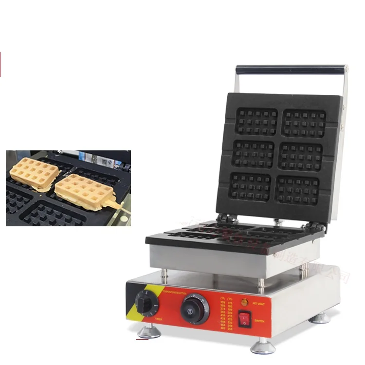 110v 220v Commercial Use Non-stick Electric 6pcs Square Belgium Belgian Waffle Stick Baker Maker Iron Machine EU/AU/UK/US Plug 110v 220v Commercial Use Non-stick Electric 6pcs Square Belgium Belgian Waffle Stick Baker Maker Iron Machine EU/AU/UK/US Plug