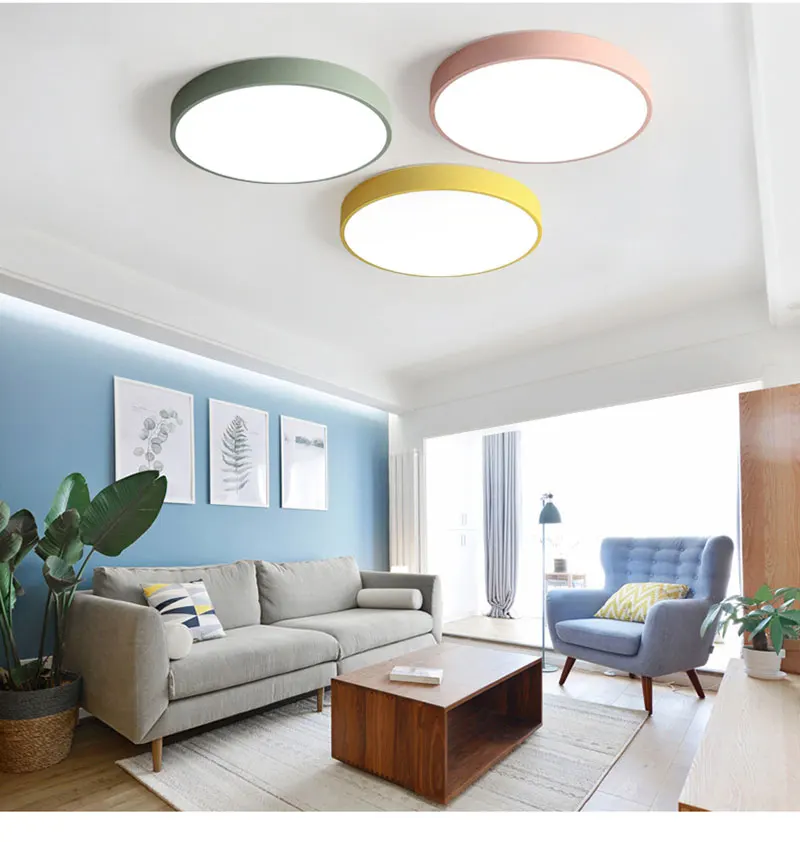 Modern Minimalist Ultra-thin 5CM LED Ceiling Lamp Multicolor Art LED Ceiling Light for Living Room Children's Room Coffee Shop (25)