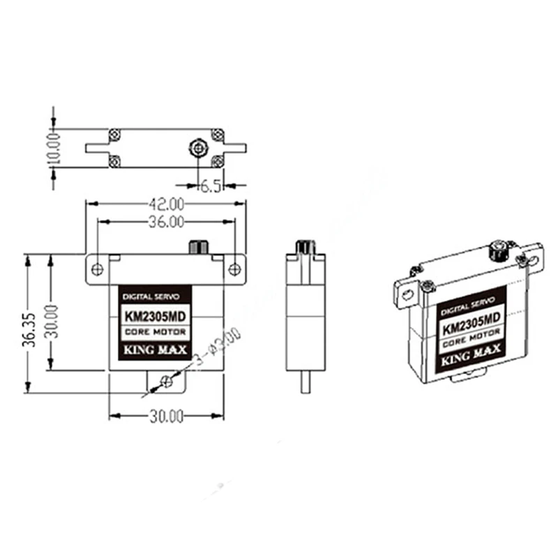 KINGMAX 23g 5.5kg.cm KM2305MD CNC алюминиевые корпуса и структура металлические шестерни мини сервопривод крыла двойной шарикоподшипники