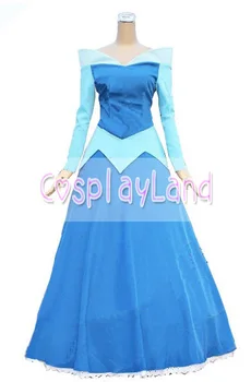 

Aurora Princess Cosplay Blue Party Dress Sleep Beauty Custom Made Halloween Aurora Princess Costume