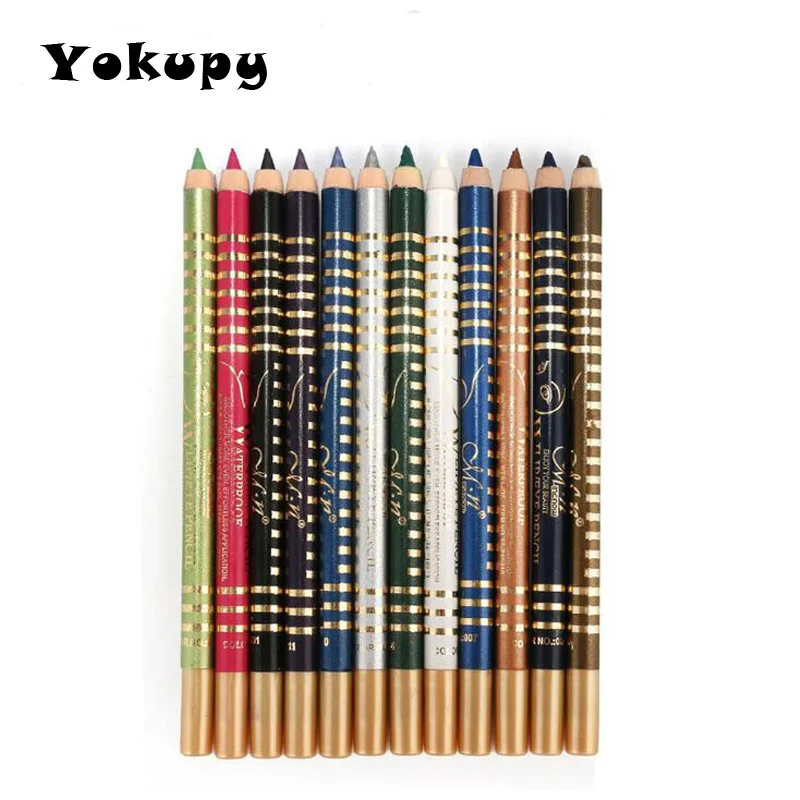

12 Colors Eyeliner Pencil Eyeshadow Waterproof Eyebrow Beauty Pen Eye Liner Lip sticks Make Up Beauty Cosmetics Tools