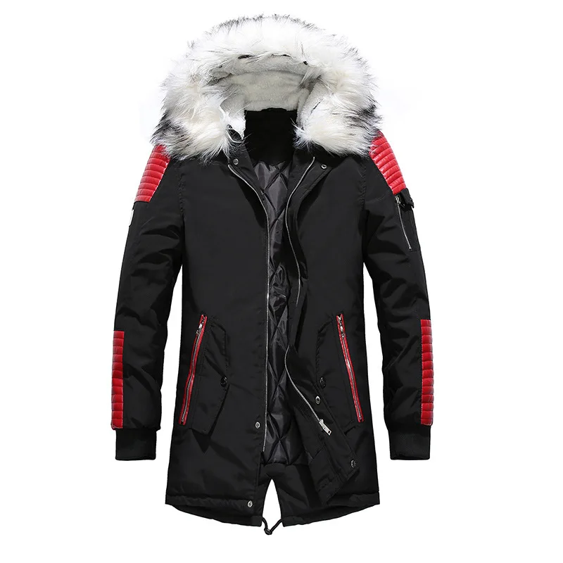 	2018 Jacket Men Winter Padded Parka Men Warm Down Coat Detachable Raccoon Fur Men's Parkas Thick Alaska Jackets Plus Size 4XL