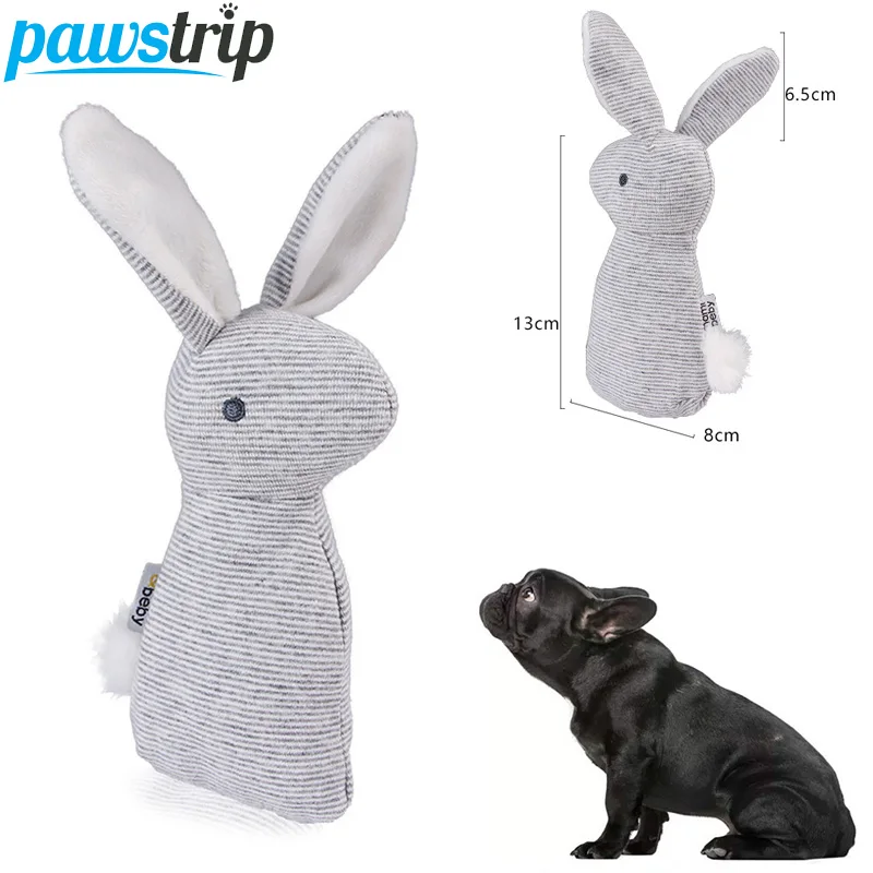 

Soft Plush Dog Toy Squeaky Cartoon Rabbit Pet Puppy Toys Interactive Pet Dog Sound Toys Cute Cat Toy With Bell Inside