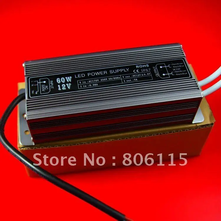 Electronic LED Driver, 50W LED Driver IP67 100mvp-p 1 PCS DC12V