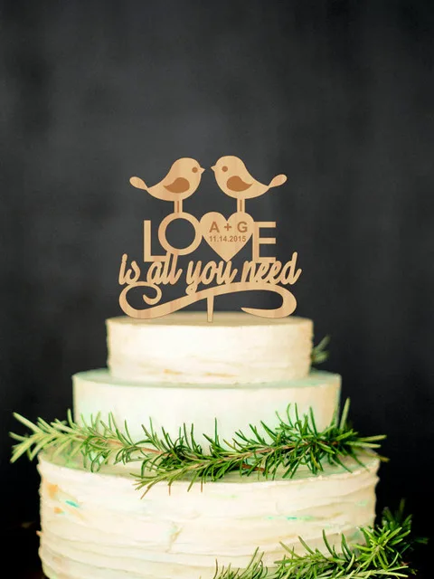 Свадебный торт Топпер персонализированные, пользовательские мистер и миссис торт Топпер деревенском декора, Деревянный Торт Топпер имя, Свадебная вечеринка украшения - Цвет: model 3