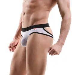 Мужские стринги G-string jockstrap открытый Butt Cueca мужские трусы стринги мужское нижнее белье с веселыми рисунками Сетчатое дышащее нижнее белье Jock