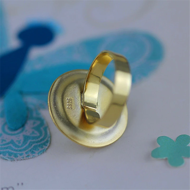 Lotus Fun Real 925 Sterling Silver Natural Handmade Love Heart Cake & Spoon Designer Fine Jewelry Afternoon Dating Female Rings