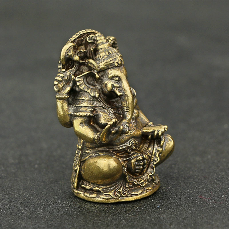 Медный Индийский стиль буддизм Статуэтка Ганеша украшения для домашнего интерьера подарок Металл ремесла Бог фигурка, статуэтка, скульптура