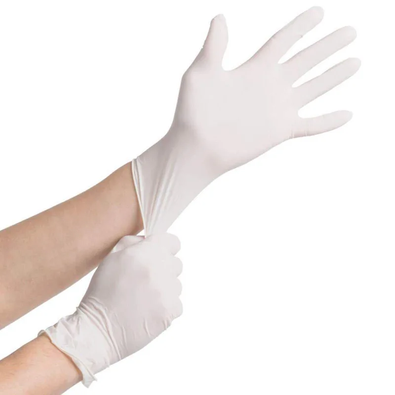 100 шт./лот, одноразовые латексные медицинские перчатки, универсальные рабочие перчатки для чистки пальцев, латексные защитные домашние пищевые косметические перчатки для безопасности
