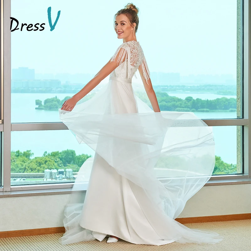 Aliexpress.com : Buy Dressv Custom Wedding Dress Watteau Train Floor