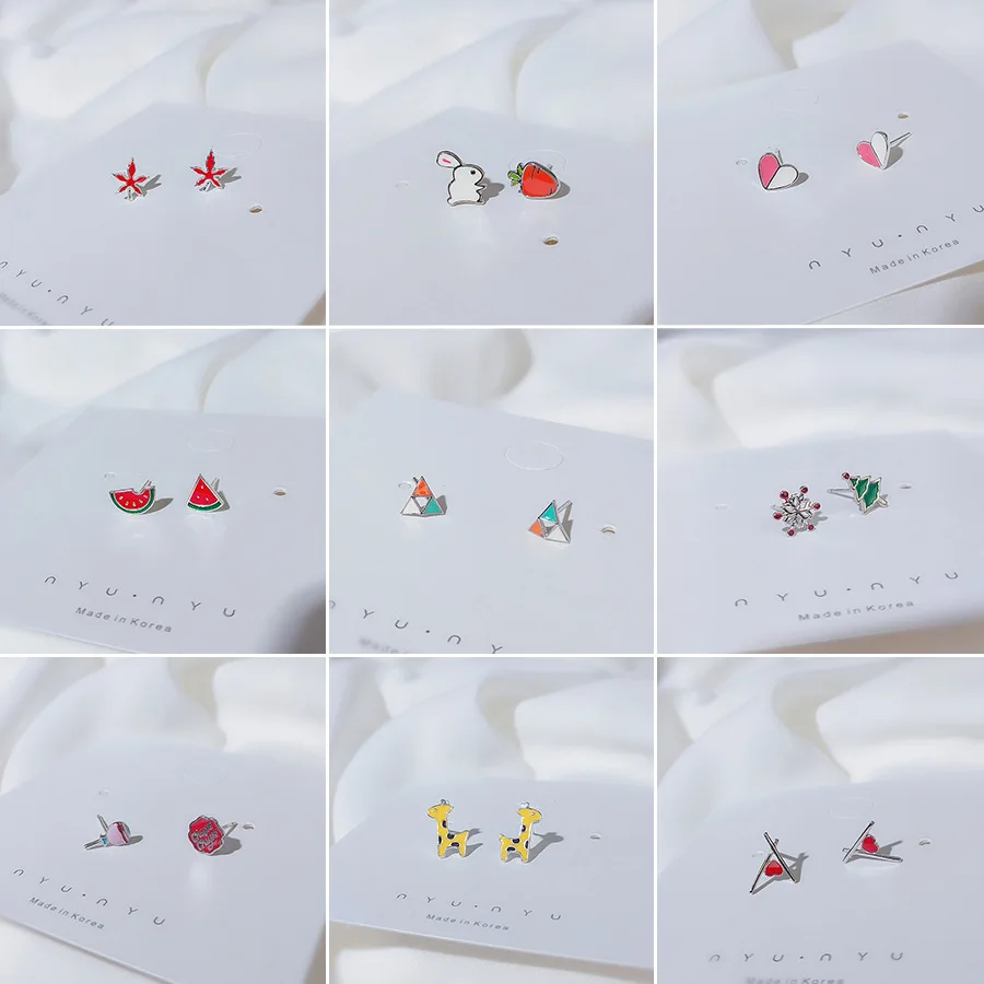

New Very Cute Colorful Sweet Small Candy Earrings For Girls 925 Sterling Silver Stud Earring Jewelry Nice Gift For Women