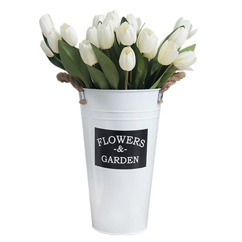 

Vintage Tin Bucket Iron Art Flower Tube Dried Flower Vase Home Decoration Flower Basket Flower Decoration Flower Wrought Iron