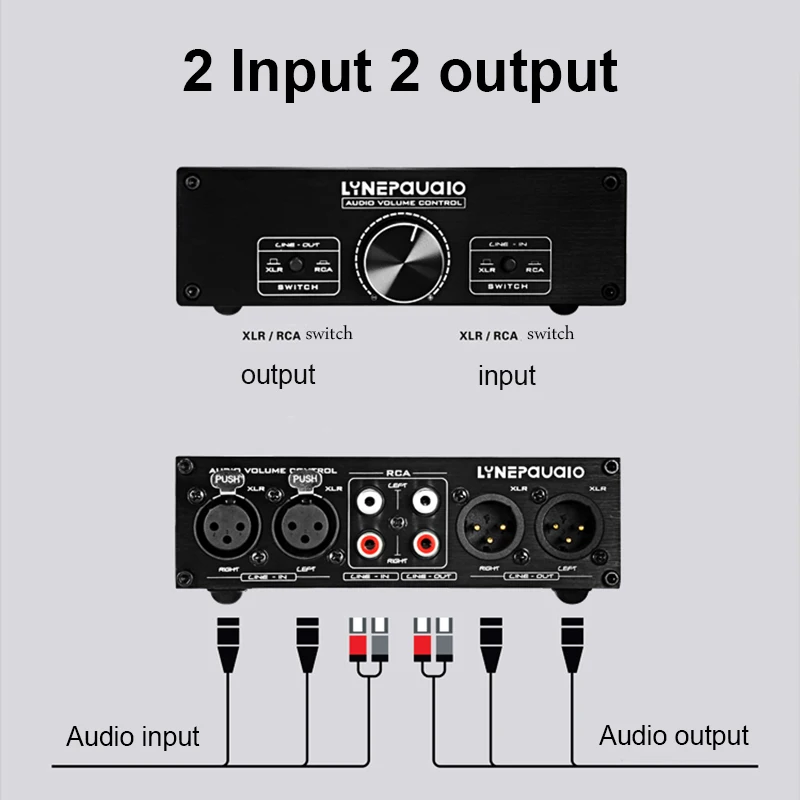 Lusya 2 входа 2 выхода Lossless аудио переключатель сигналов полностью сбалансированный Пассивный предусилитель активный динамик Регулировка громкости T0738