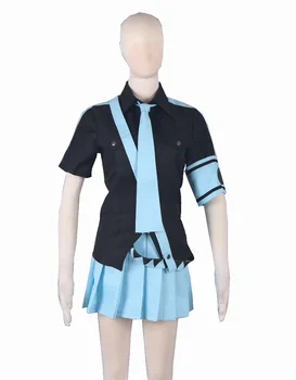 

Hatsune Miku Cos VOCALOID Cartoon Anime Hatsune Miku Blue Love war Set uniform Cosplay Halloween Man Female Cosplay Costume