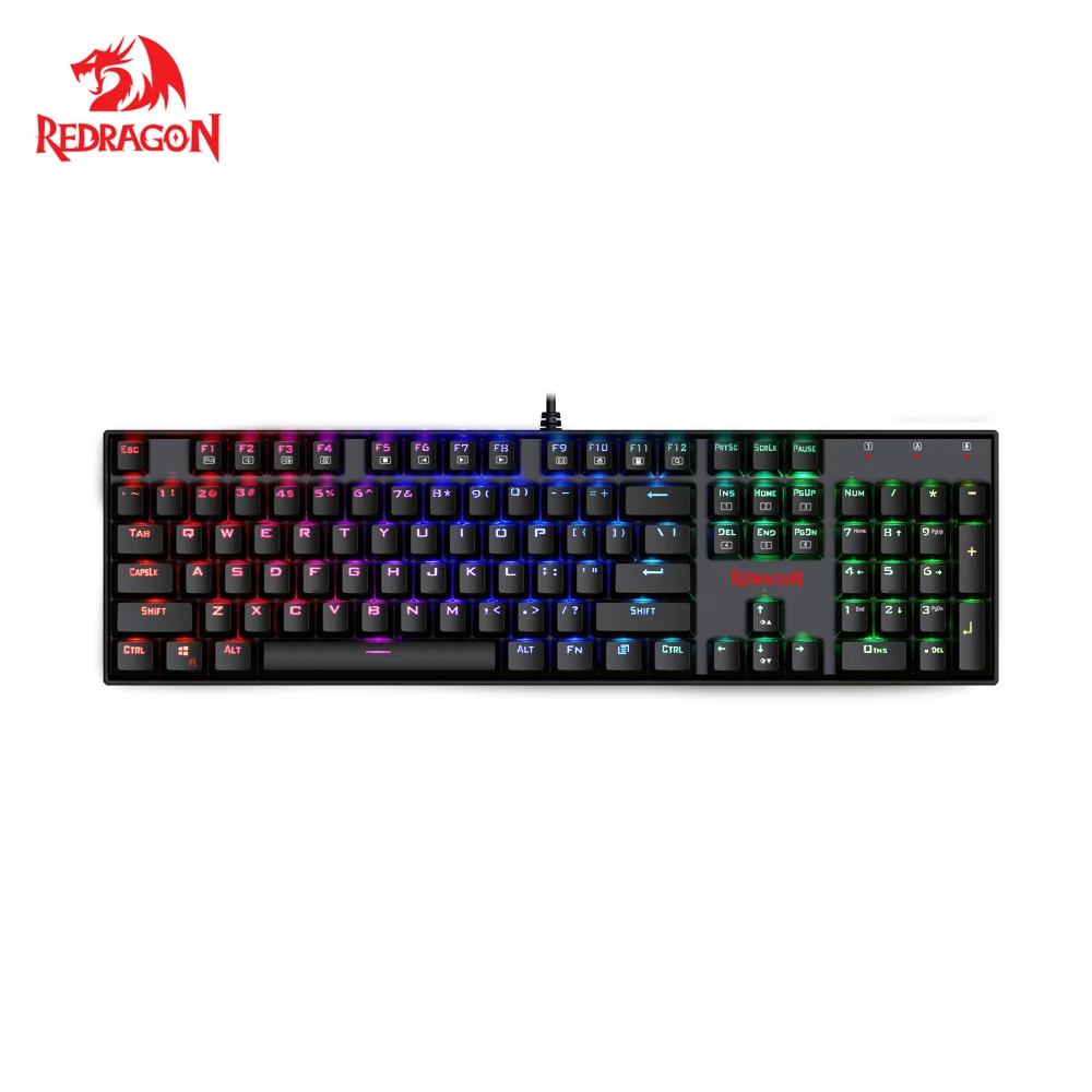 Игровая клавиатура Redragon K551 механическая клавиатура 104 клавиша RGB светодиодный подсветка Механическая компьютерная клавиатура с подсветкой для ПК Игр