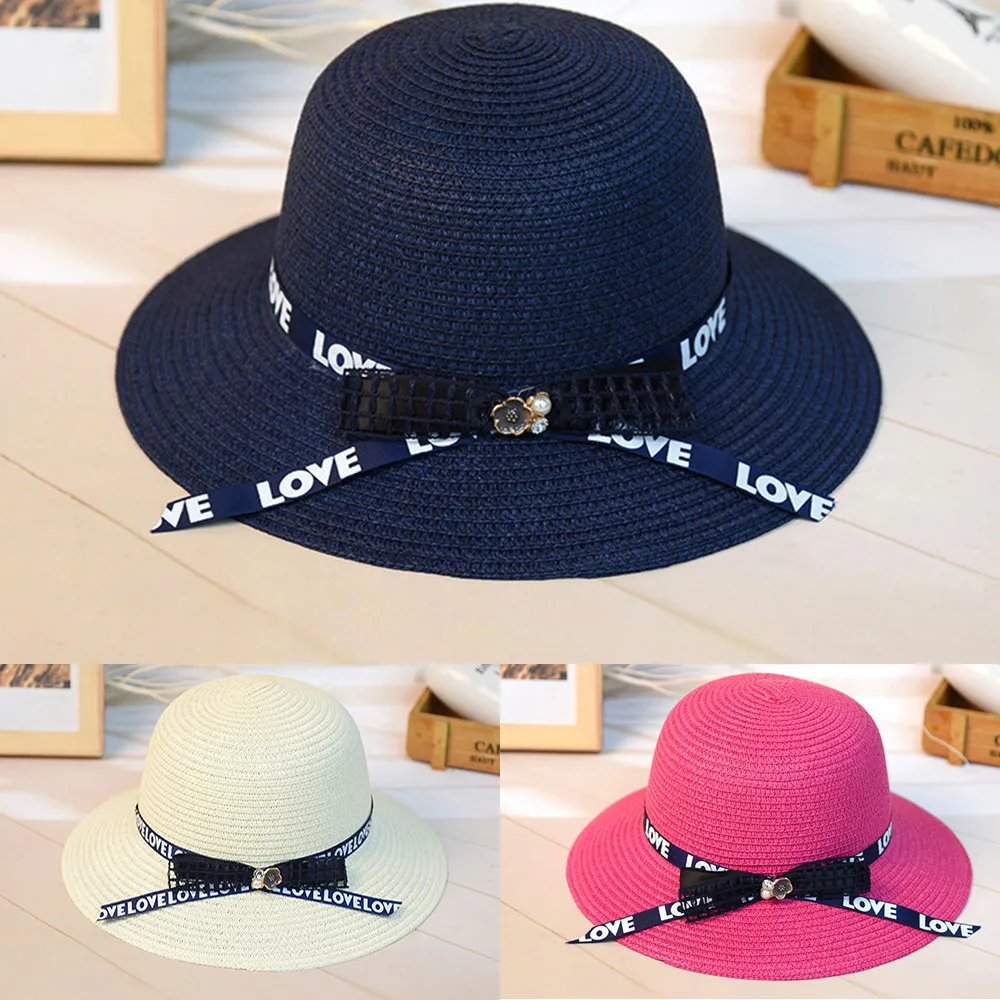

Solid Wide Brim Floppy Straw Sun Hat Beach Women Hat Summer UV Protect Travel Cap Ladies Casual Cap Vacation Female Y703