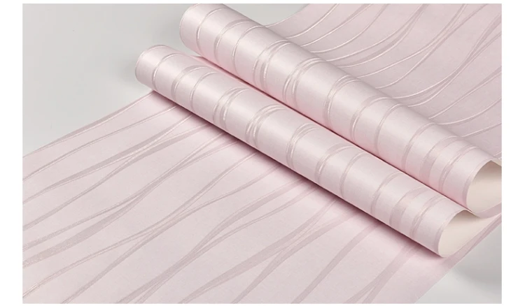 Papel de Parede Sala de Estar Rolos de Papel de Parede Parede para o para o Quarto Moda Pink Bege Luz Azul Listrado 3d Moderna Não Tecido Texturizado Stripe Rolos de 8 Moda rosa bege claro azul listrado papel