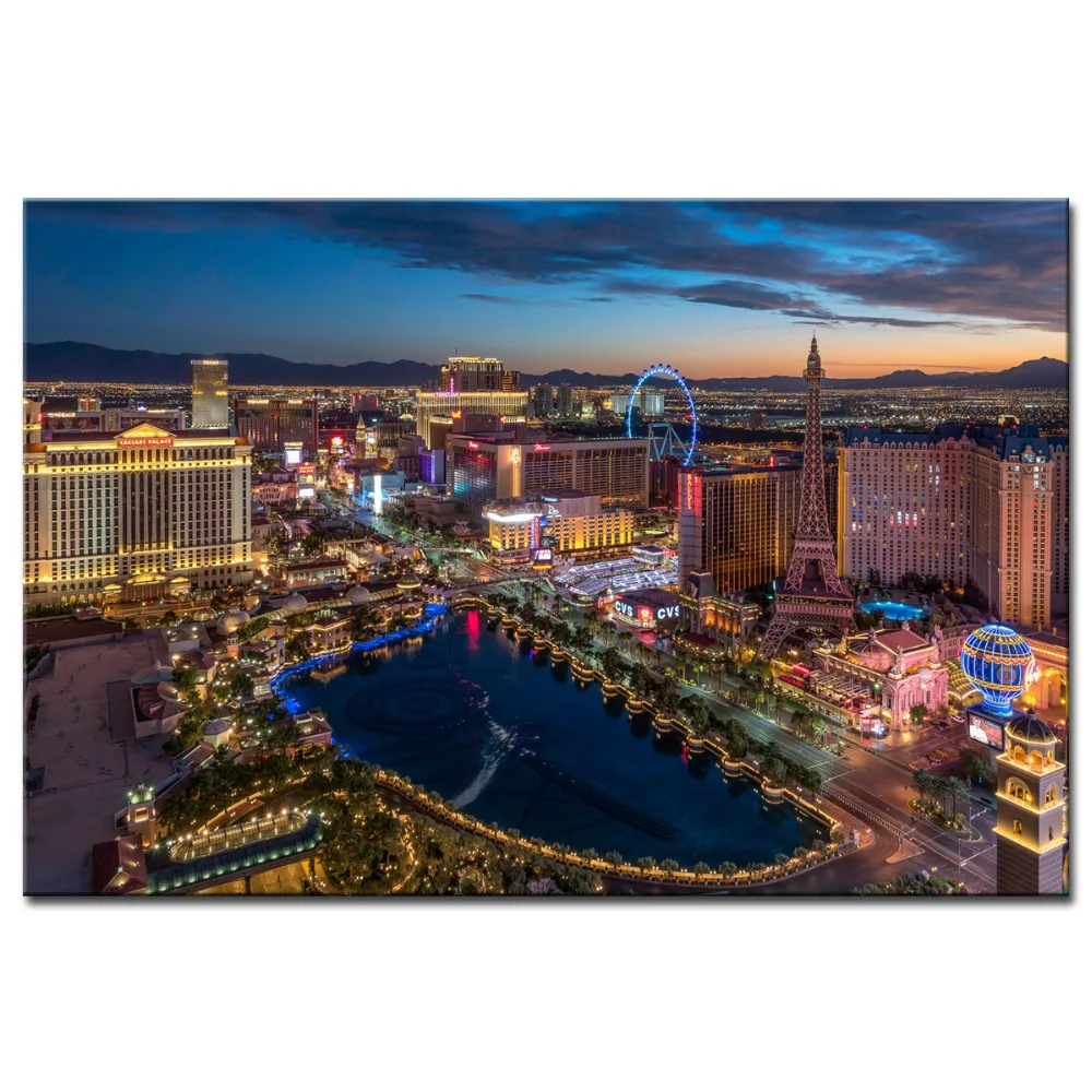 Las-Vegas-Cityscape-picture-Canvas-Print-Wooden-Framed-Paintings-Wall-Art-for-Home-Decor (2)