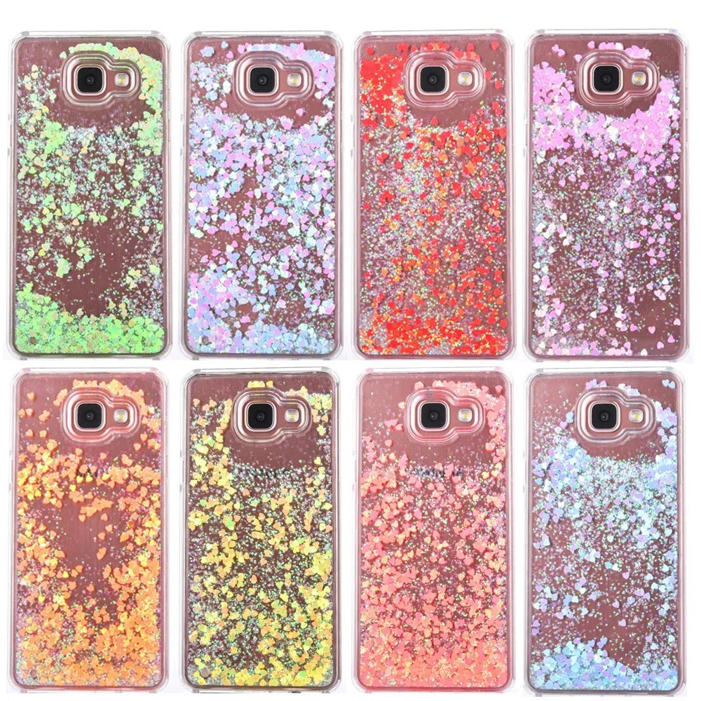 

YRFF Glitter Dynamic Liquid Diamond Quicksand Cover For samsung galaxy A5 2016 A7 2016 Clear Transparent Hard Phone Case