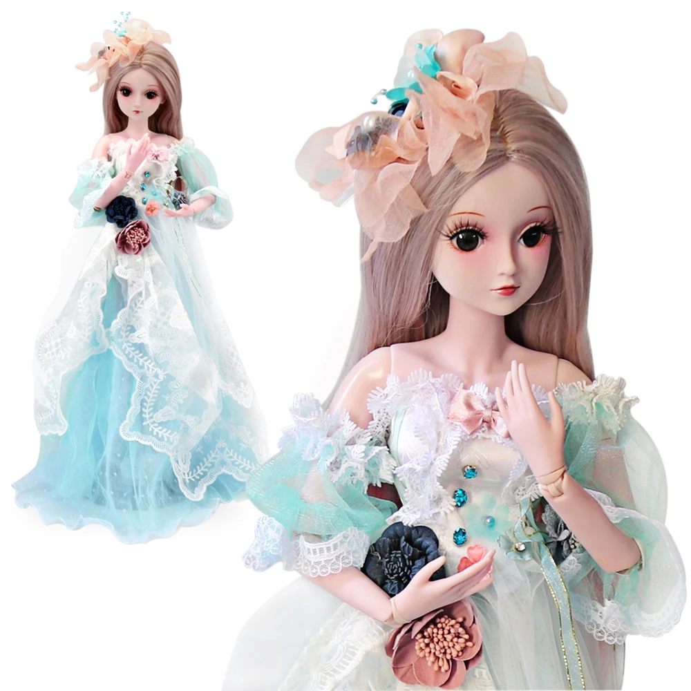 

UCanaan 1/3 BJD Doll Girls SD Dolls With Full Outfits Dress Wig Shoes Makeup Children Fashion Toys for Girls Gift Collection