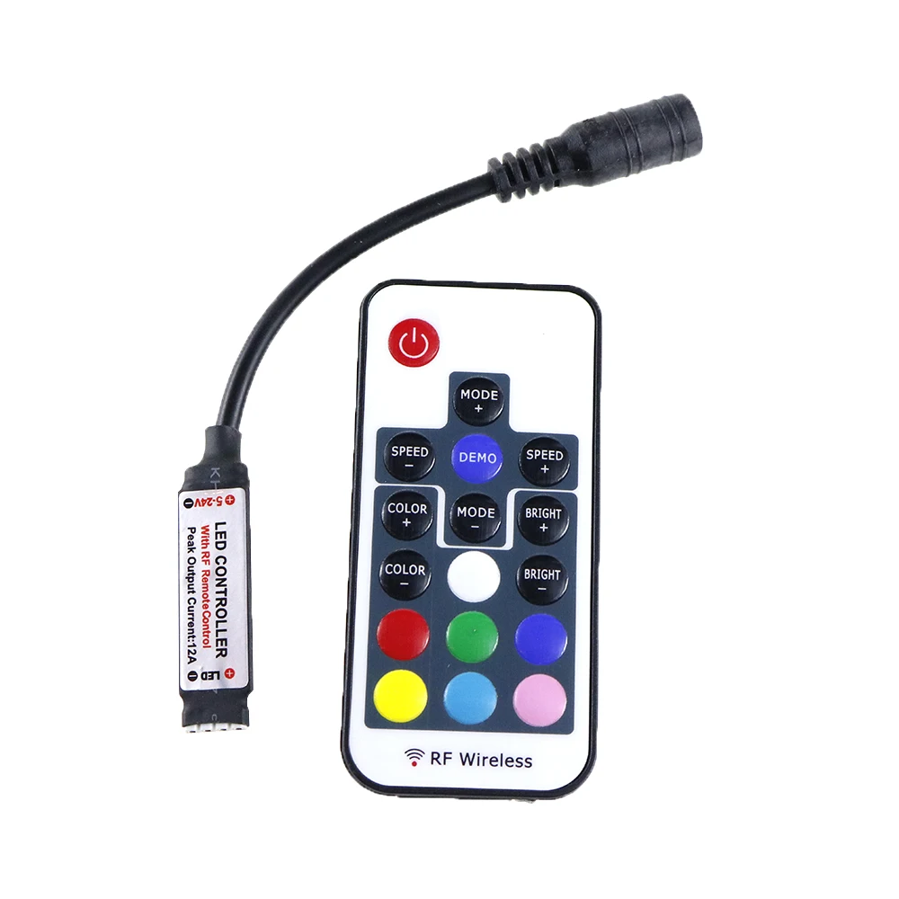 Мини пульт дистанционного управления светодиодный RGB 17key RF беспроводной