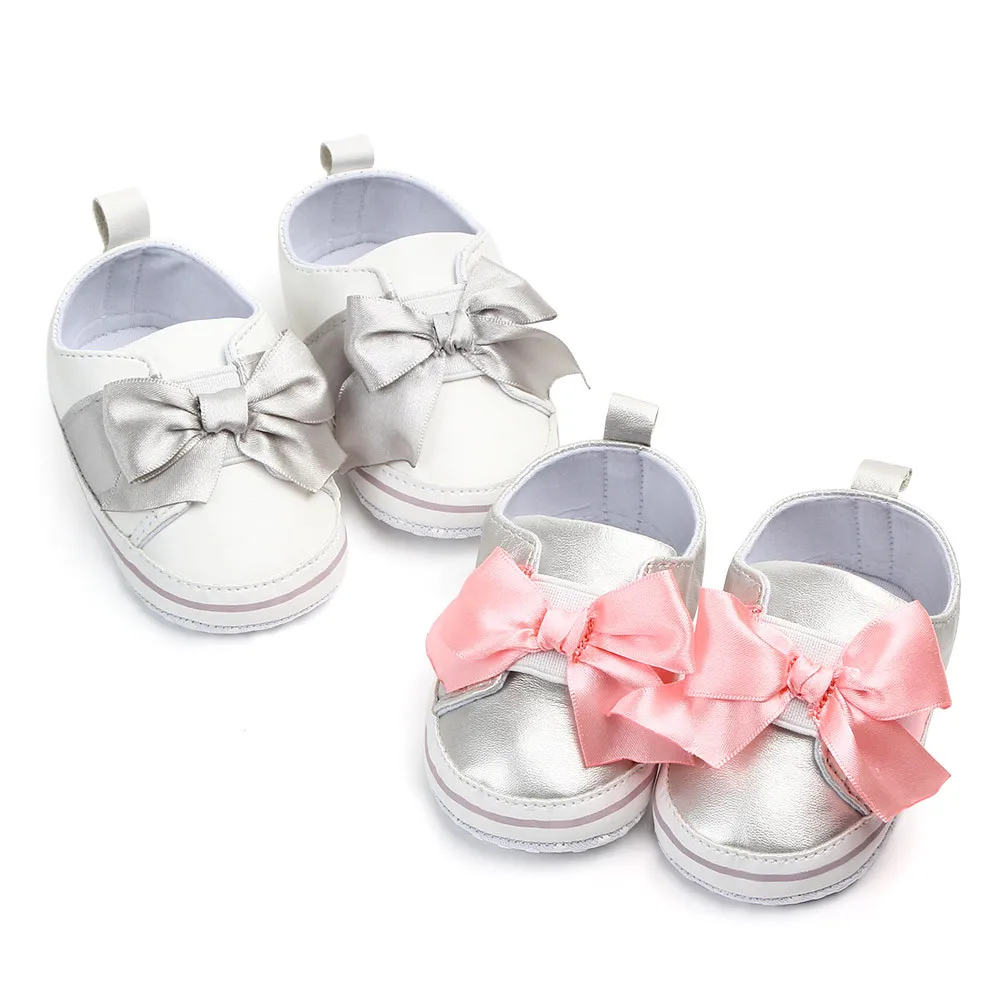 

Newborn Girls 0-18M PU Leather Shoes Baby Rivets Soft Soled Baby Shoes Hook loop Pink Princess baby shoes #QJ