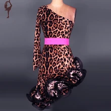 Для взрослых детей Костюмы для латиноамериканских танцев Salsa Платья для женщин Леопард/фиолетовый/синий/черный/красный ча/Румба/ samba Одежда для танцев Костюмы для латиноамериканских танцев танцевальная Платья для женщин для продажи