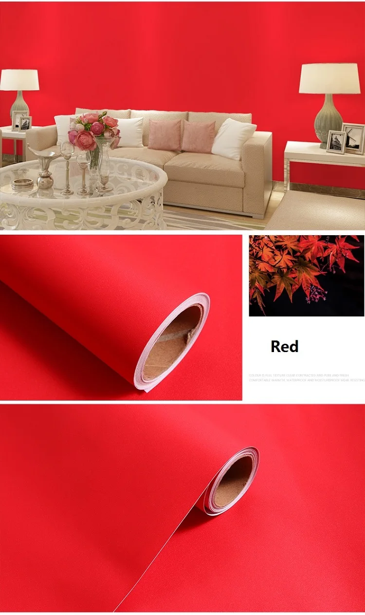Matt Surface DIY Decorative Film Wardrobe Kitchen Cabinets Waterproof Wall Stickers PVC Self Adhesive Wallpaper for Living Room Matt Surface DIY Decorative Film Wardrobe Kitchen Cabinets Waterproof Wall Stickers PVC Self Adhesive Wallpaper for Living Room