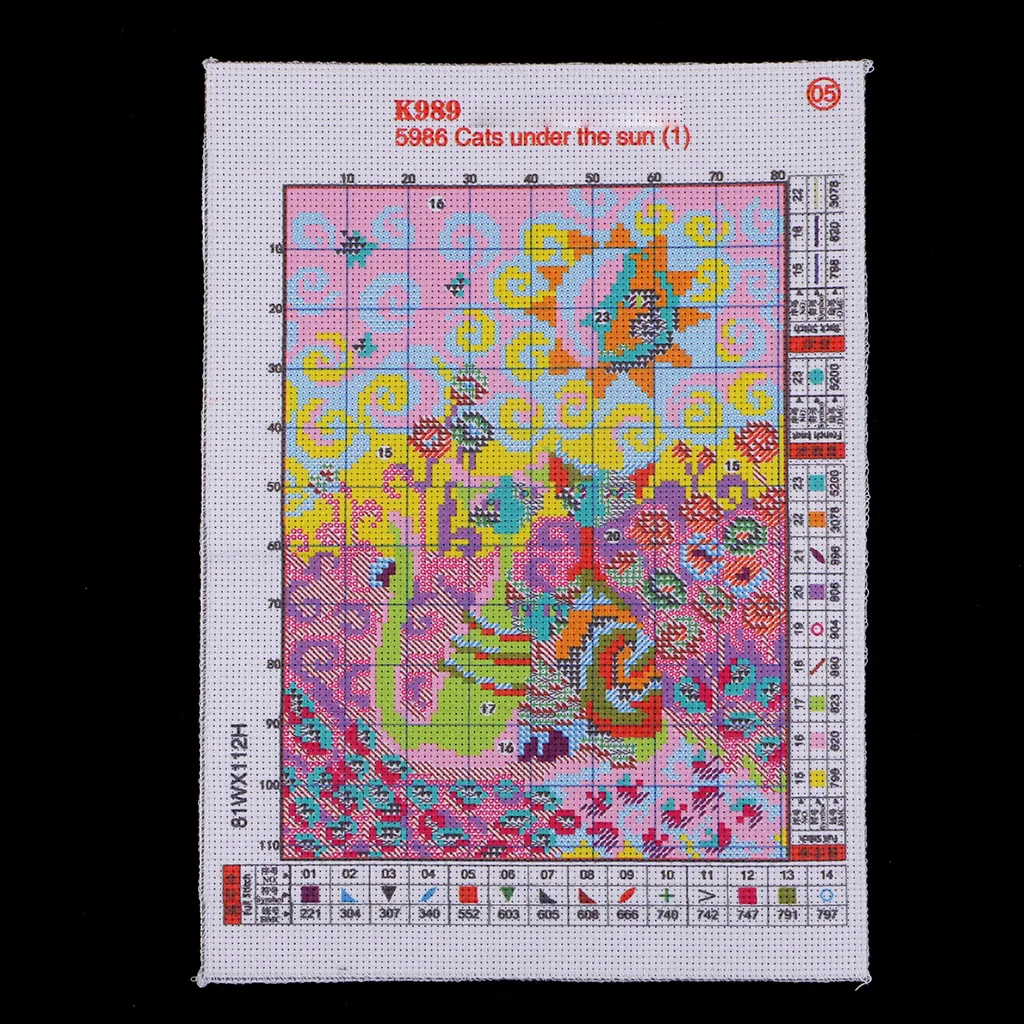 Dimensions Cross Stitch Kit SunFlower Cats Stamped for Kids Baby Girls 11ct 14ct Counted  NeedleWork