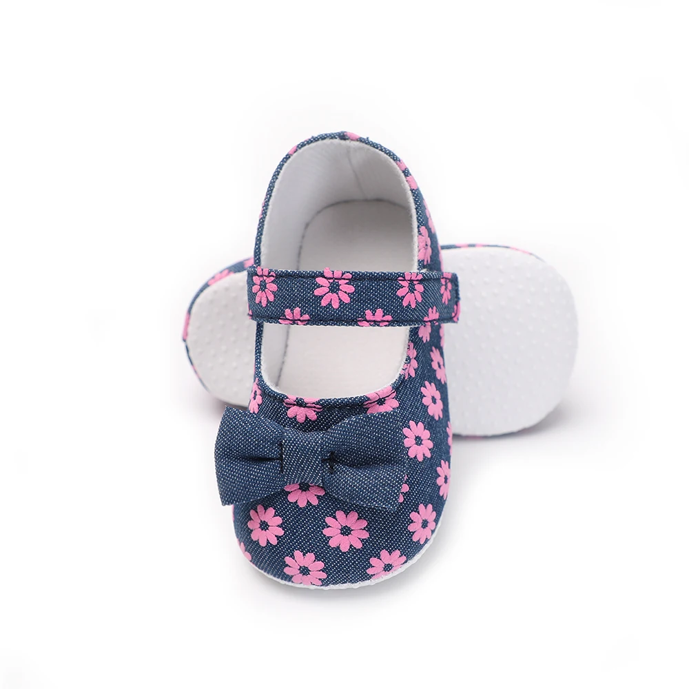

Newborn Baby Girl Shoes Princess Party Fashion Flowers Canvas Big Butterfly-knot Anti-slip Prewalker Spring Toddler Shoes
