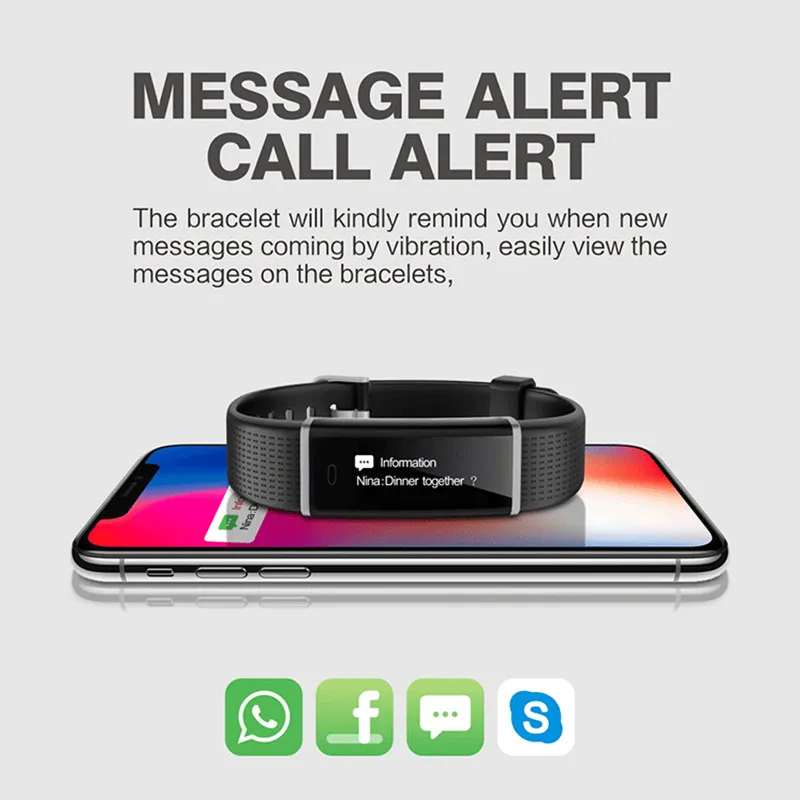Напульсники Smart Band ID130C с монитор сердечного ритма Фитнес браслет IP67