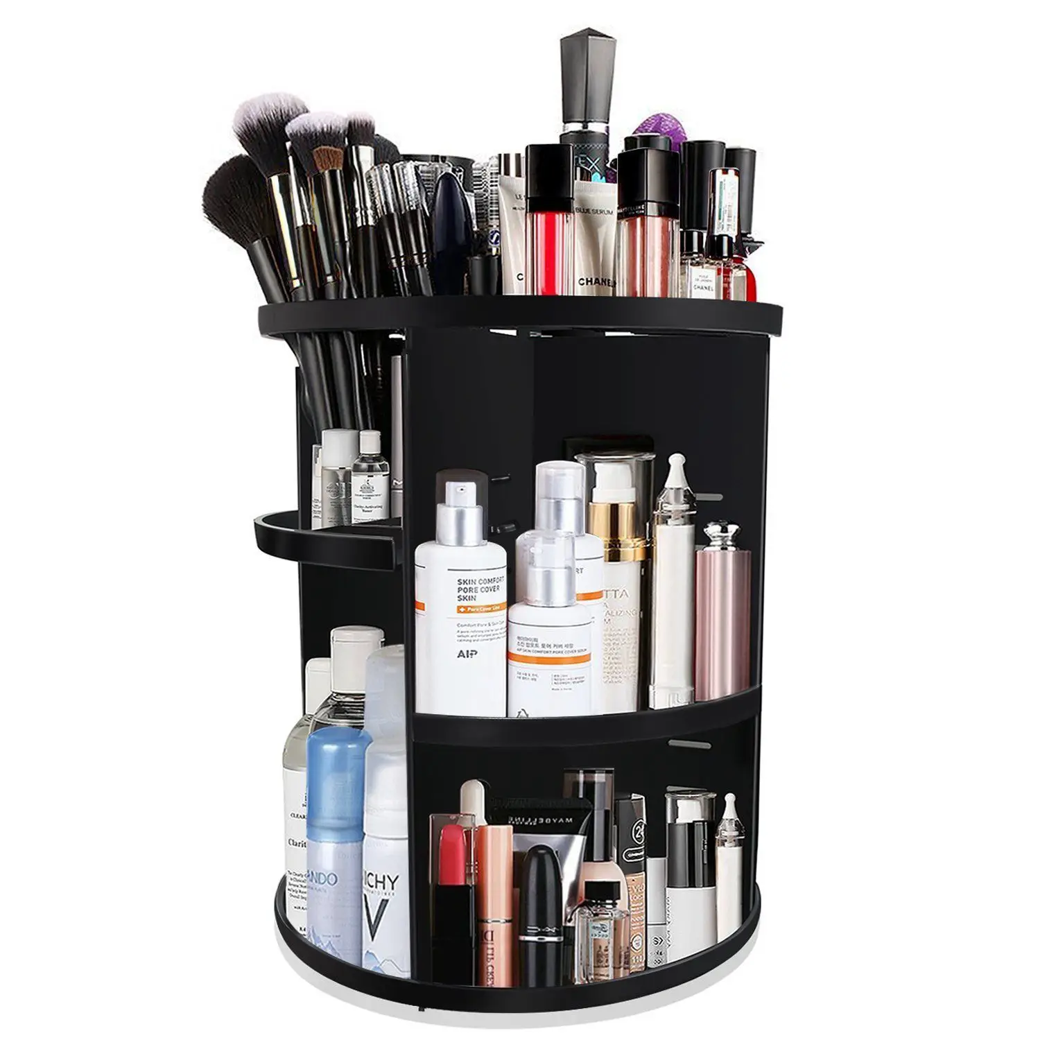 NEW 360 Degree Rotating MakeUp Organizers and Storage Box Gift For Women Adjustable Multi-Function Cosmetic Case Brush Holder