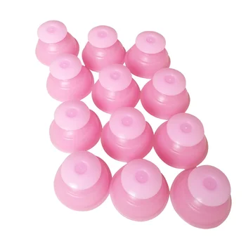 

Genuine thicken silicone cupping device 12 cans egative pressure cupping pink color acupuncture body massage