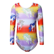 BAOHULU гимнастическое трико с длинным рукавом с изображением лошади и радуги для девочек-подростков, Детская Одежда для танцев, костюм для балета