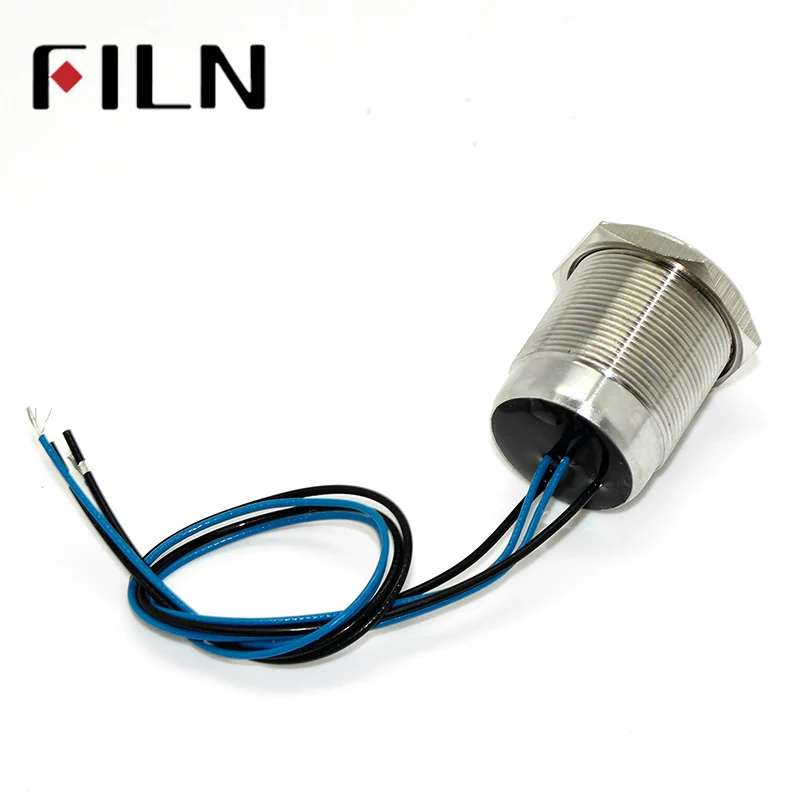 1pc 25mm Lock ON OFF Shortest IP68 Waterproof 12V 24v 220v blue LED Push Button Switch (6)