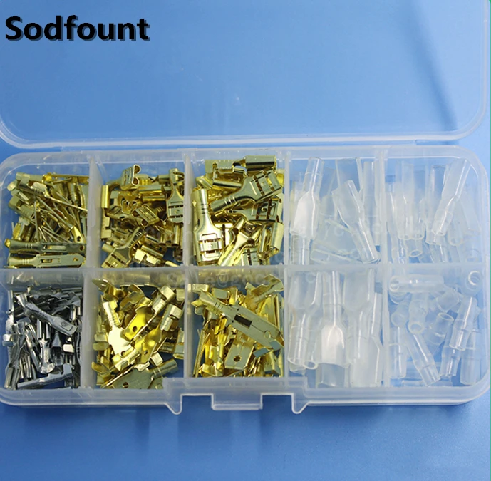 

250pcs plug spring connector line terminals of male and female ear docking connector insert terminal + sheath